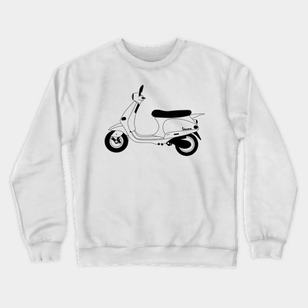 Vespa ET2/ET4 Black Outline Crewneck Sweatshirt by kindacoolbutnotreally